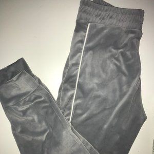 Silver Velvet Sweat Pants